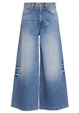 The Dusty Fashion Super Wide Leg Crop Jean Dunes Medium Blue | Dunes