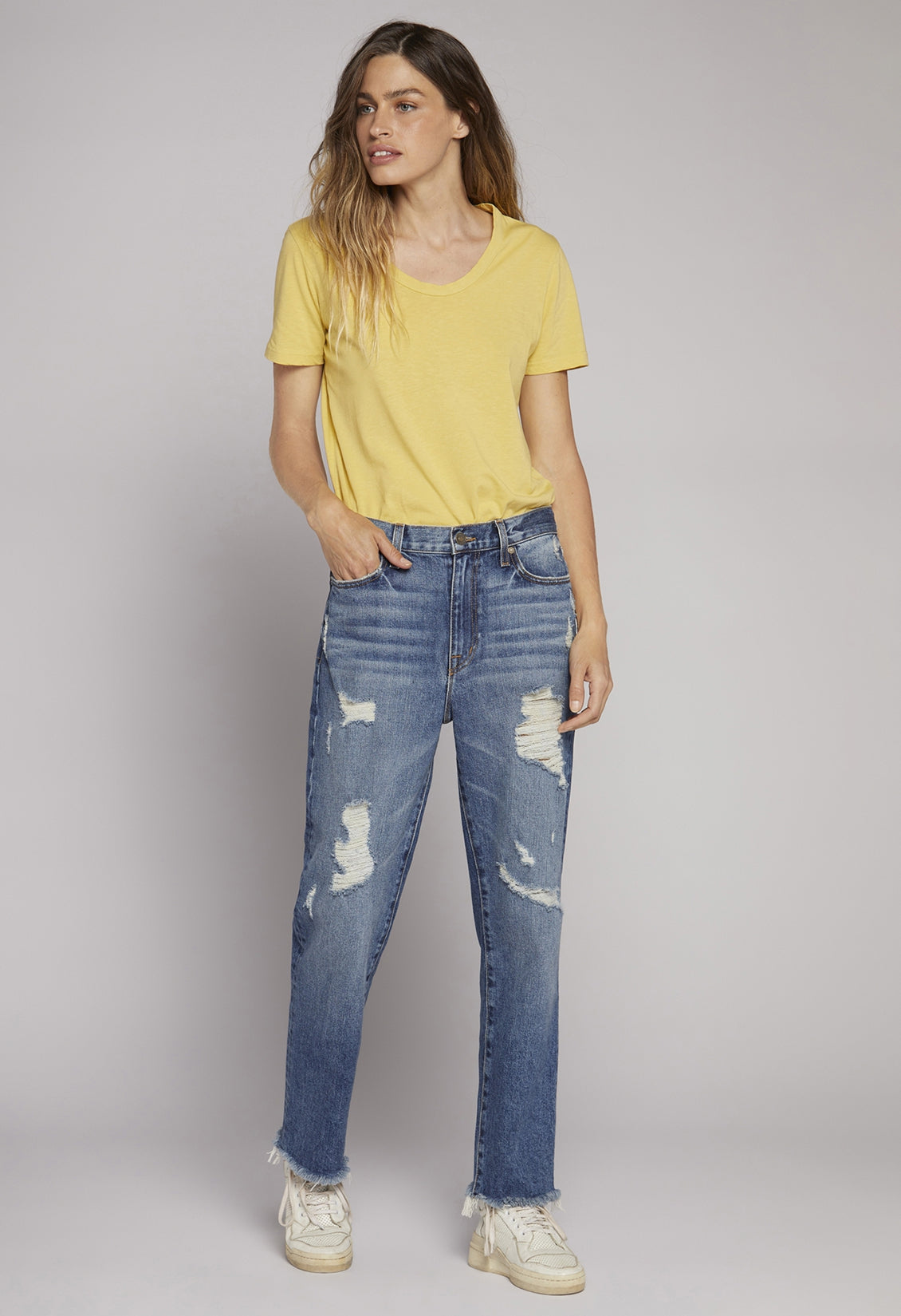 The Boyfriend Original Fit Jean Dunes Medium Blue | Dunes Destructed