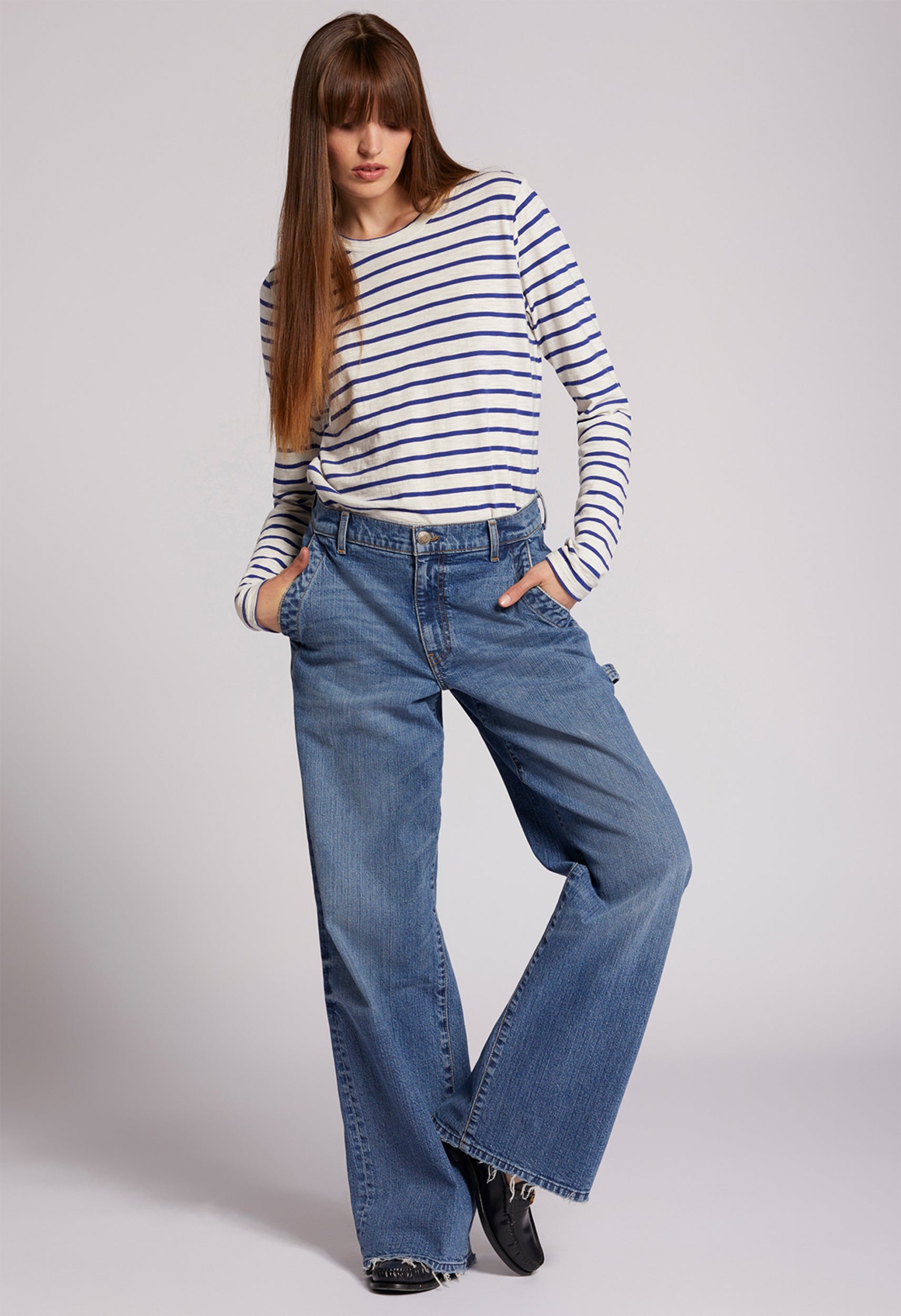 The Painter Wide Leg Jean Medium Blue | Dunes