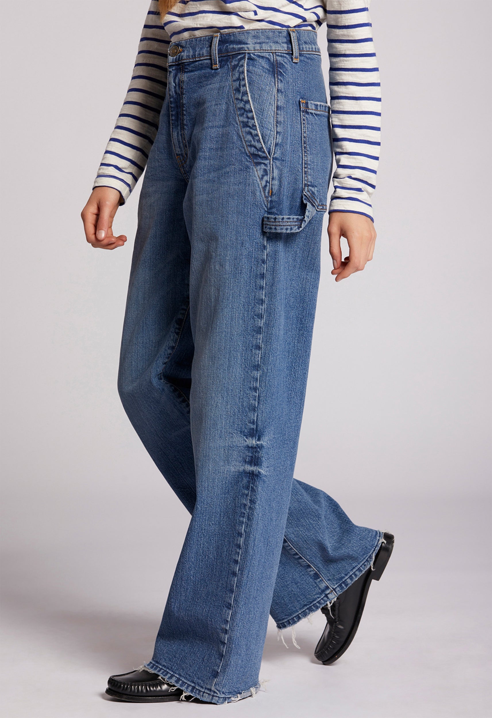 The Painter Wide Leg Jean Medium Blue | Dunes