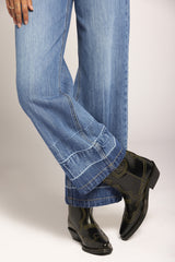The Navigator High Rise Wide Leg Jean Medium Blue | Doheny
