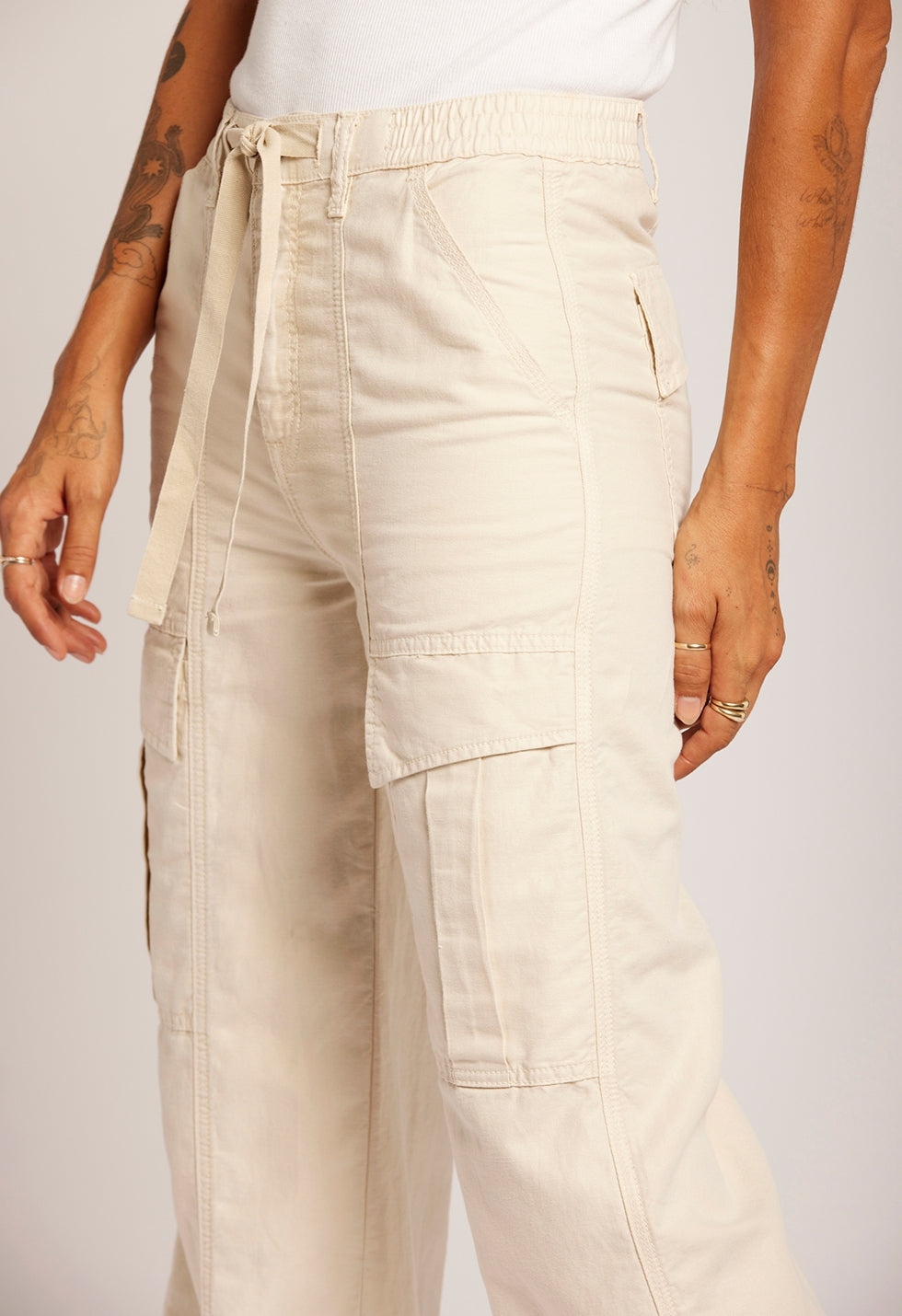 The Capture Drawstring Trouser Beige | Biscuit