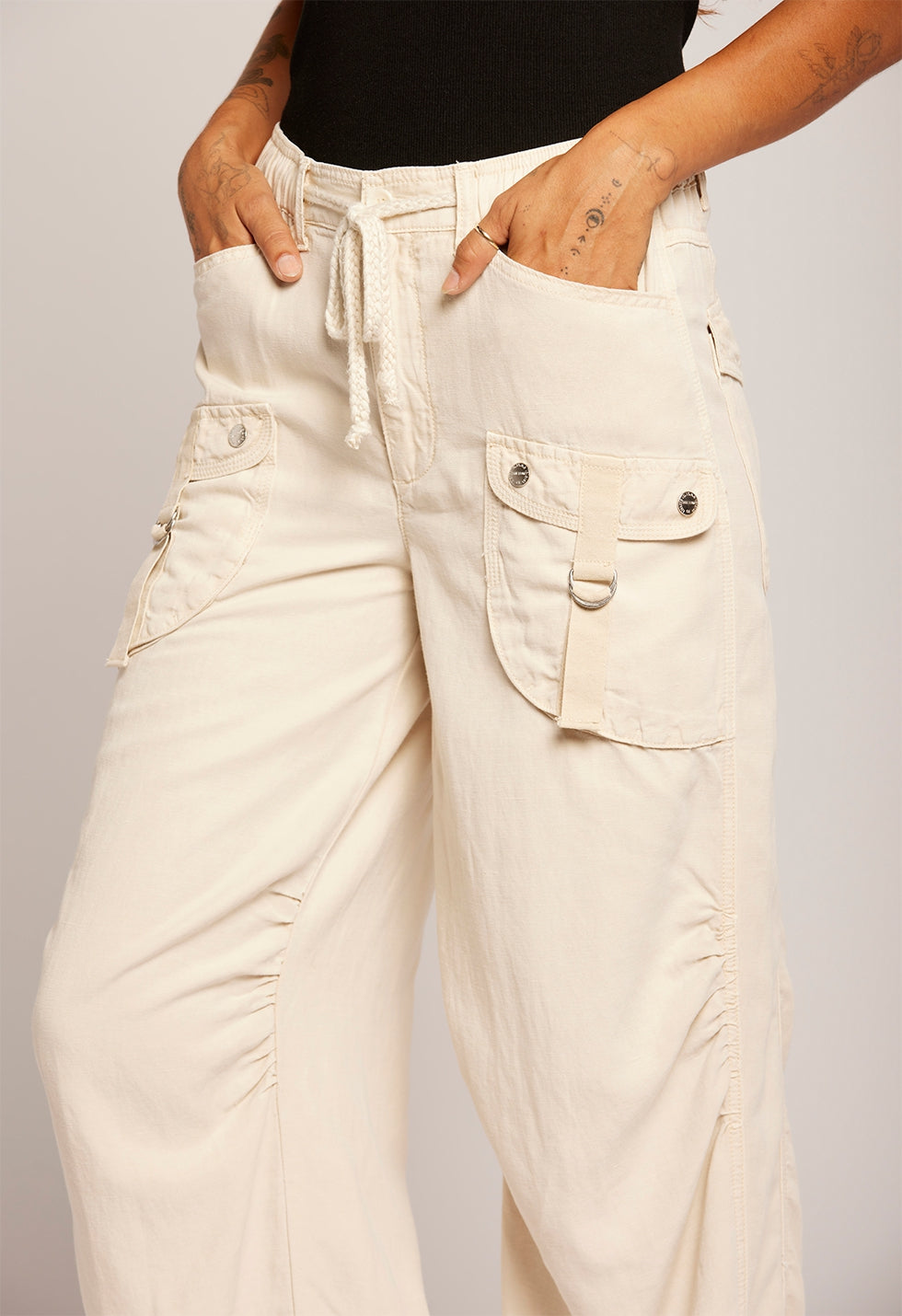 The Upright Baggy Cargo Trouser Beige | Biscuit