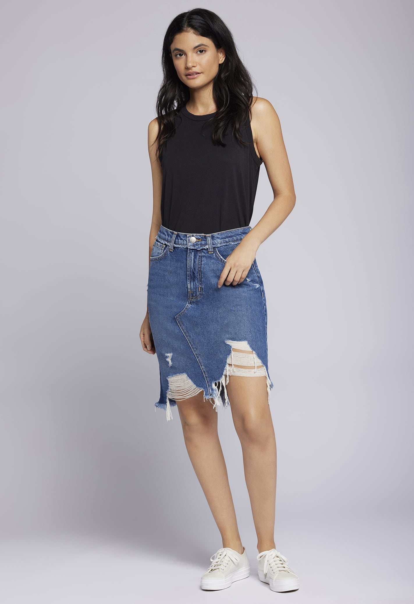 The Playmate Denim Skirt | Illusion Blue