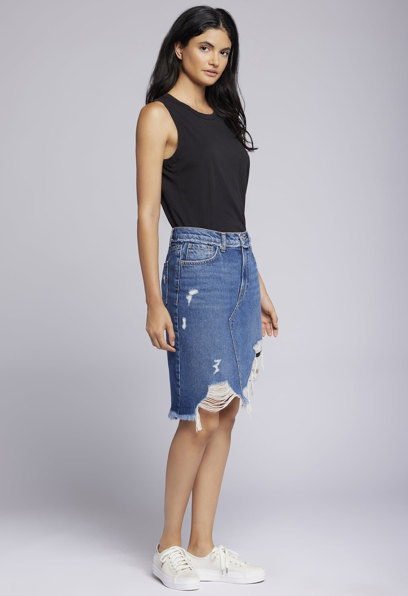 The Playmate Denim Skirt | Illusion Blue