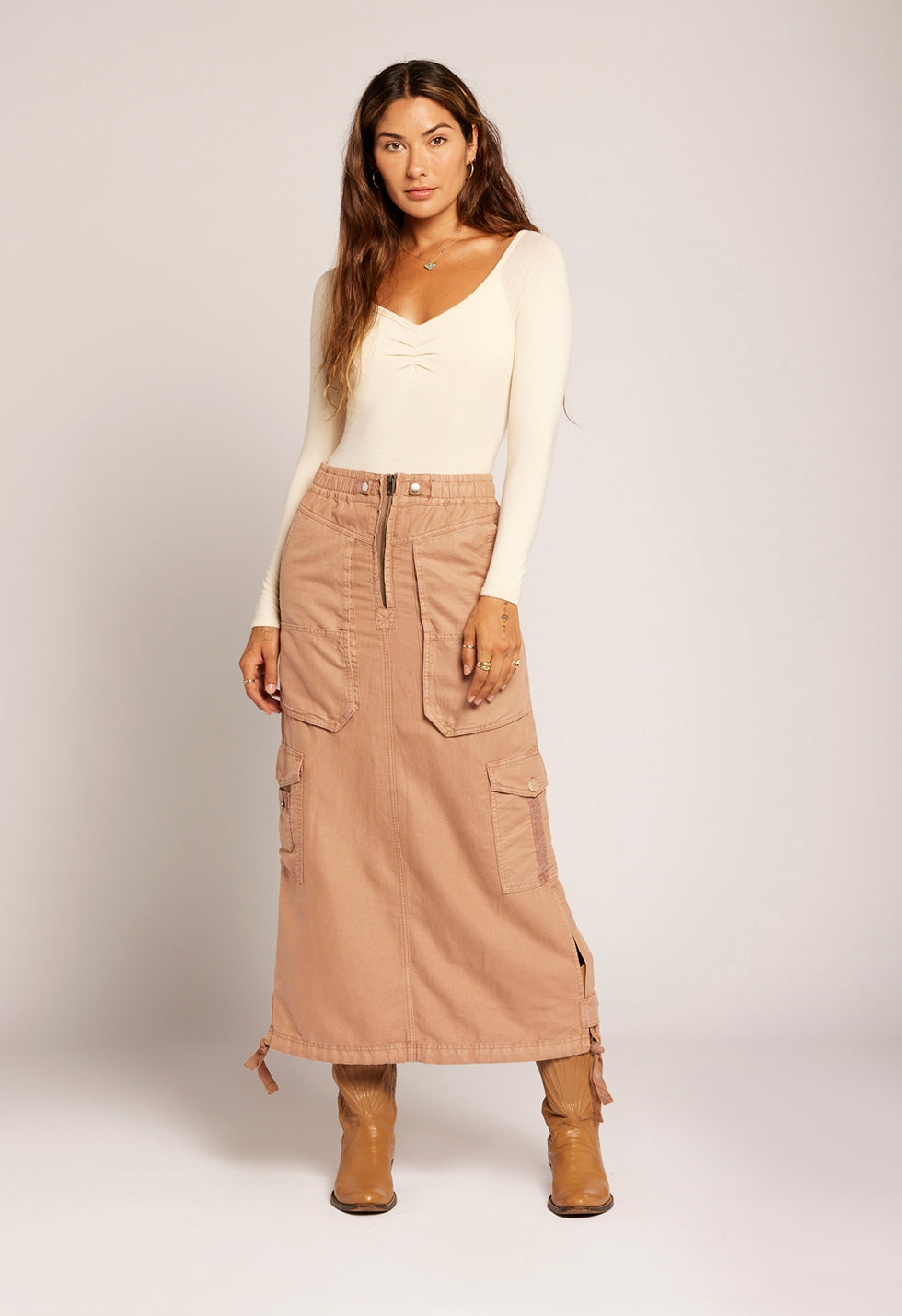 The Article Maxi Skirt Brown | Damask