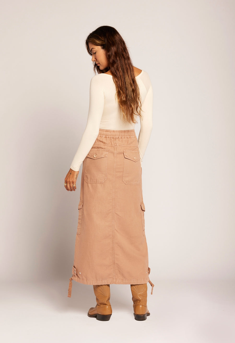 The Article Maxi Skirt Brown | Damask
