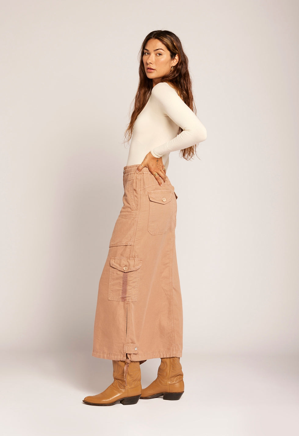 The Article Maxi Skirt Brown | Damask