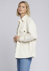 The Timers Oversized Shacket in Biscuit White | Biscuit