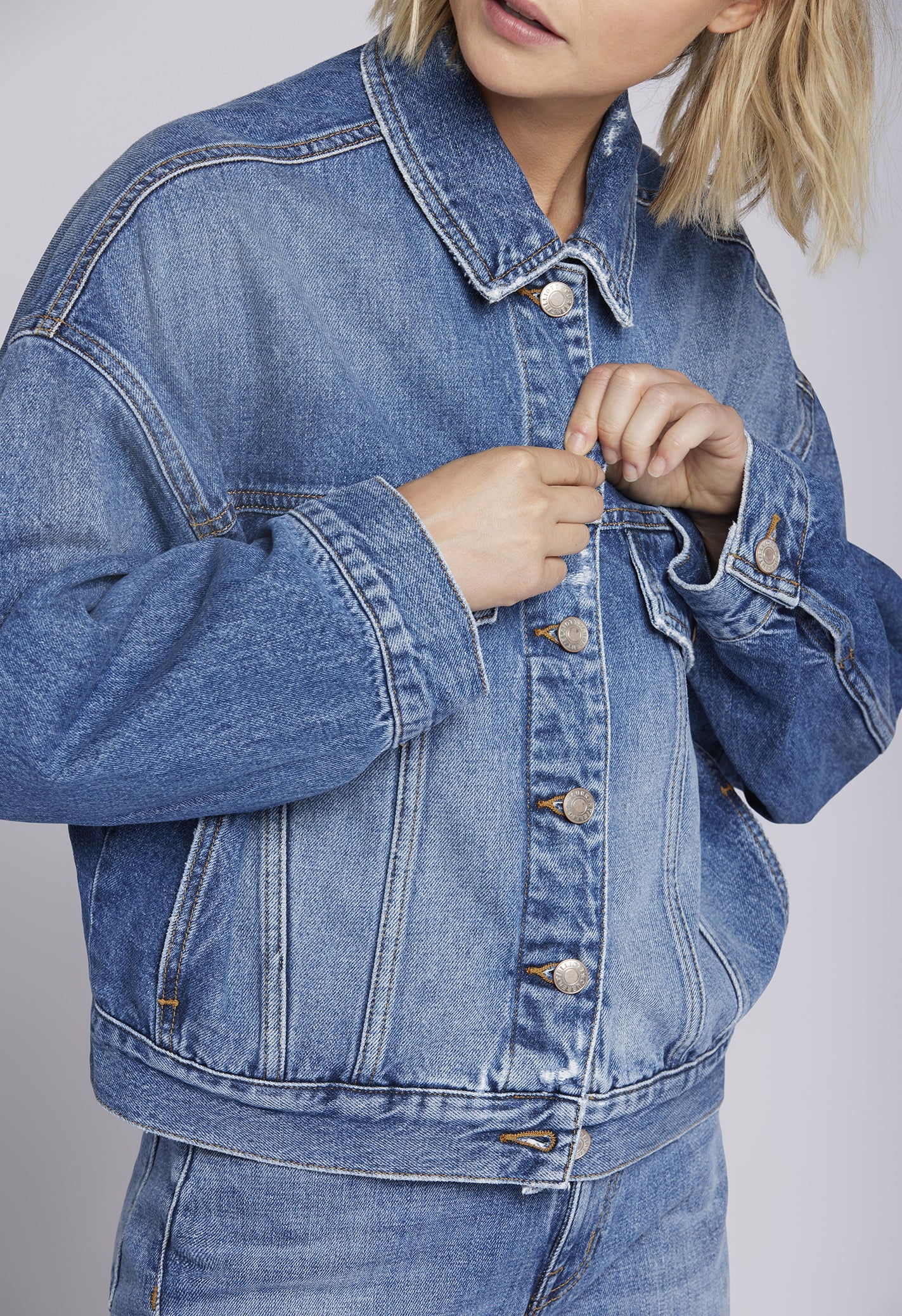 The Cropped Dakota Jacket in Dunes Blue Destructed | Dunes Destructed