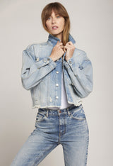 The Falling Out Cropped Jacket Light Blue | Belfast