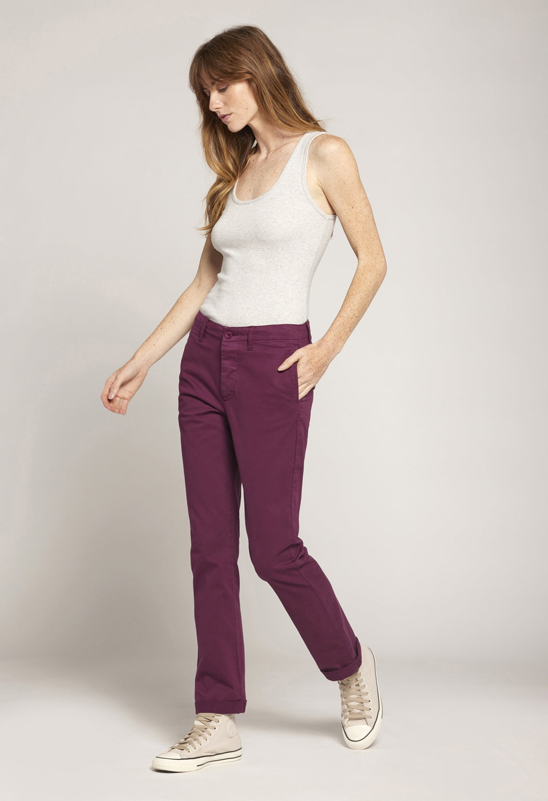 The Captain Trouser Purple | Plum Caspia